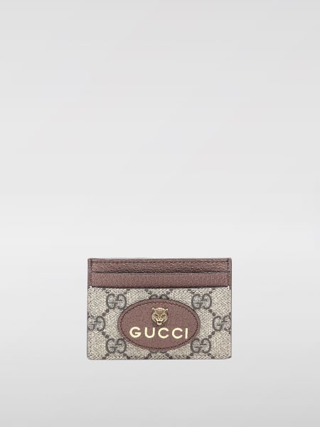 Portacarte di credito Gucci in tessuto GG Supreme e pelle