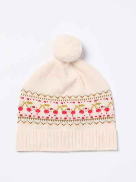 Cappello Bonpoint in lana con grafica jacquard e pompon