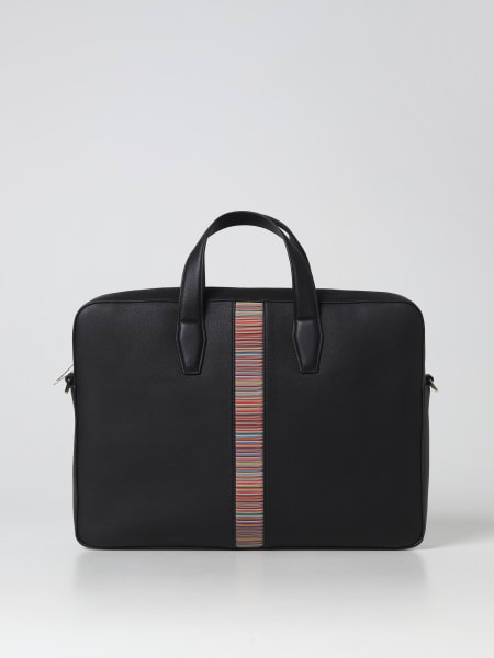 Borsa portadocumenti Signature Stripe Paul Smith in pelle a grana