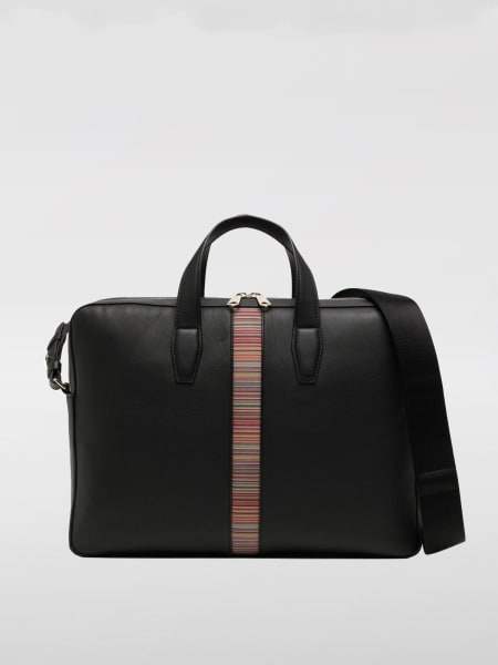 Borsa portadocumenti Signature Stripe Paul Smith in pelle a grana