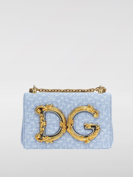 Dolce & Gabbana donna: Borsa DG Girls Dolce & Gabbana in lana bouclé e pelle