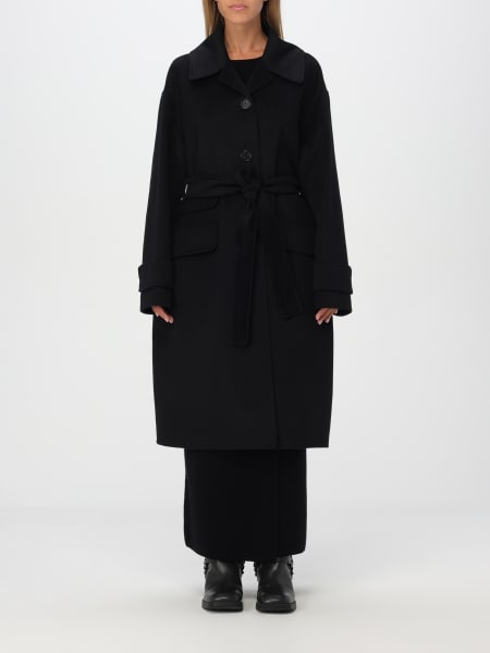 Max Mara black coat: Coat woman 's Max Mara