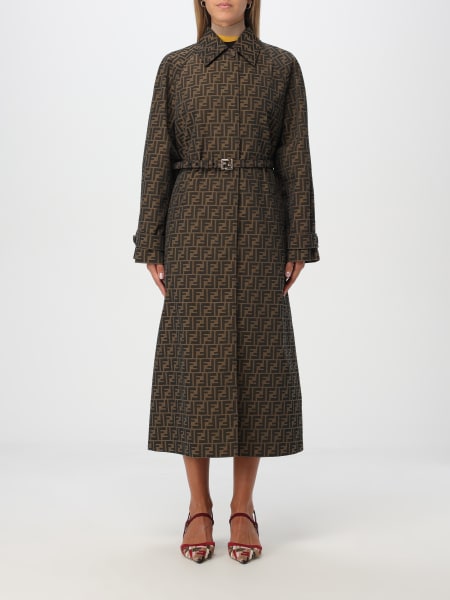 Trench Fendi in misto cotone con logo