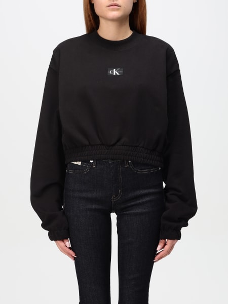 Felpa cropped Calvin Klein Jeans in jersey