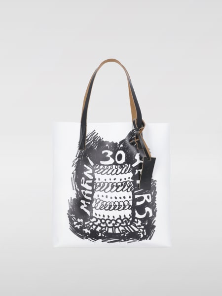 Borsa Tribeca 30th Anniversary Marni in pelle e tela catramata con stampa grafica