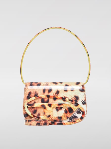 Borsa 1DR Diesel in pelle sintetica con stampa animalier