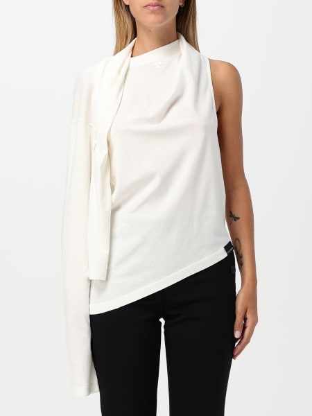T-shirt Courrèges in cotone con spalla scoperta