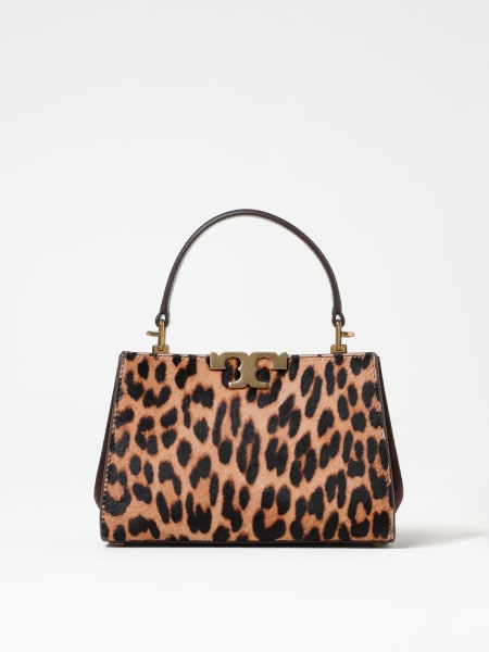 Tory Burch: Borsa Eleanor Mini Tory Burch in pelle e cavallino animalier