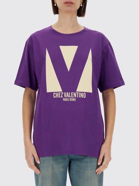 T-shirt Chez Valentino Valentino in jersey con logo