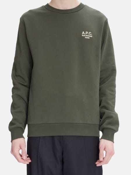 A.P.C.: Felpa a girocollo con logo A.P.C. in cotone