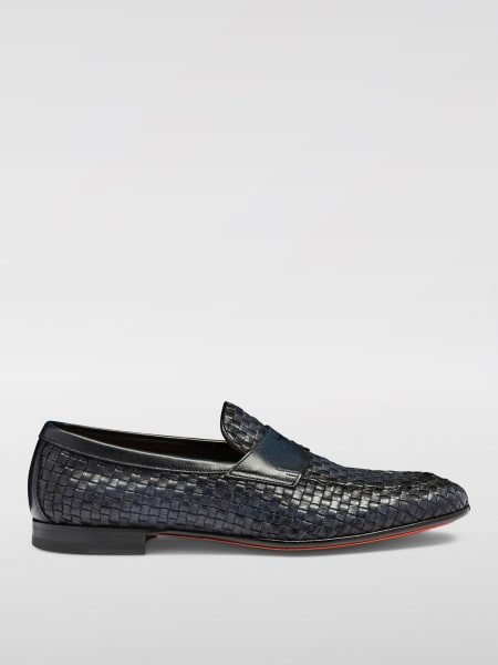 Santoni: Mocassino Santoni in pelle intrecciata