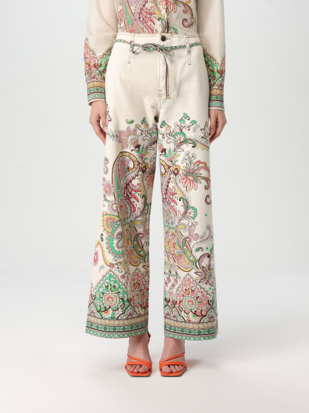 Etro: Jeans a gamba larga Paisley Etro
