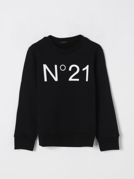 N°21 - N°21 / logo design short sweat shirts S N°21 Girls Yellow Logo Sweatshirt | Junior Couture USA