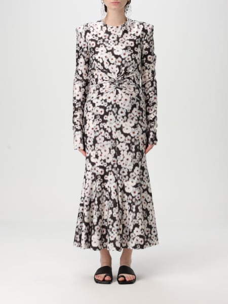 Abito Philosophy Di Lorenzo Serafini in misto lino con stampa floreale