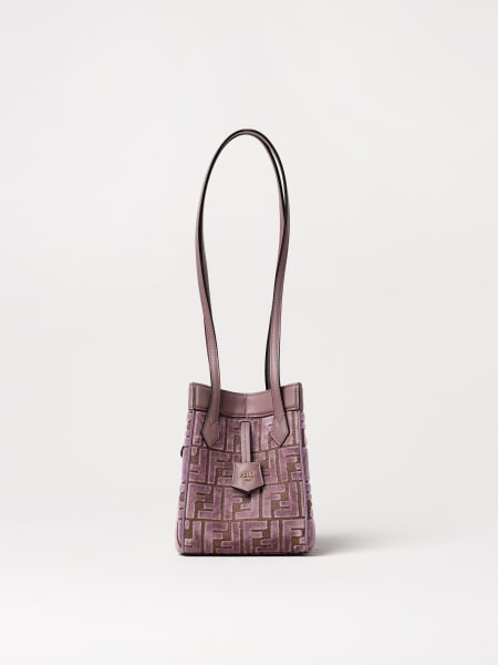 Fendi: Borsa Origami Fendi in pelle con monogram FF floccato