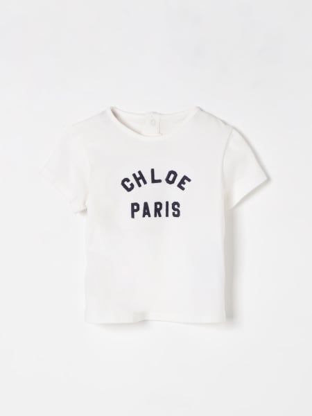 Chloé: T-shirt in cotone con logo Chloé