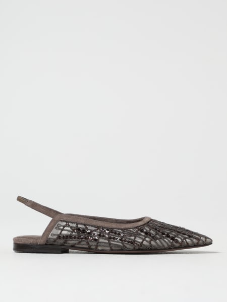 Ballerina Slingback Brunello Cucinelli in viscosa con paillettes>