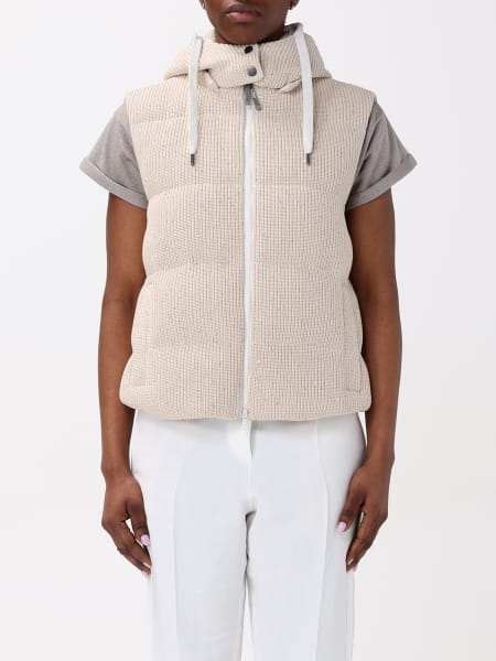 アウターその他 BRUNELLO CUCINELLI Woman Waistcoat Butter M0DVT2142 CDR24 BRUNELLO CUCINELLI: Coat woman - Butter | Brunello Cucinelli