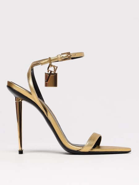 Tom Ford: Sandalo Padlock Tom Ford in nappa laminata