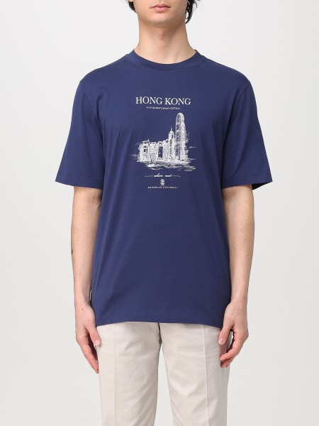 Tシャツ・カットソー BRUNELLO CUCINELLI Men T-shirt Gnawed Blue M0B138458 C2443 BRUNELLO CUCINELLI: T-shirt men - Gnawed Blue | Brunello