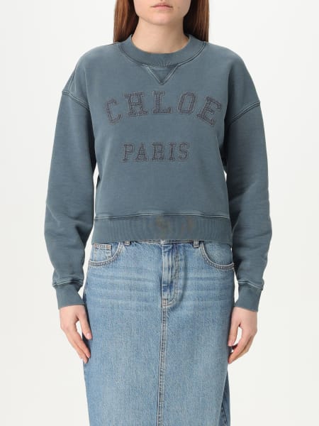 Chloé: Felpa Chloé in cotone con logo