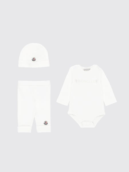 Moncler: Coordinato in cotone basic con mini logo Moncler