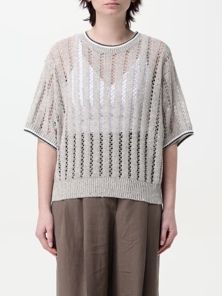 Brunello Cucinelli pierced linen sweater