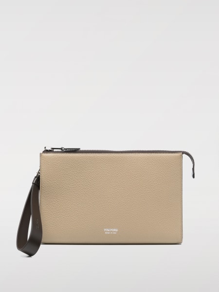 Tom Ford: Clutch con stampa logo Tom Ford