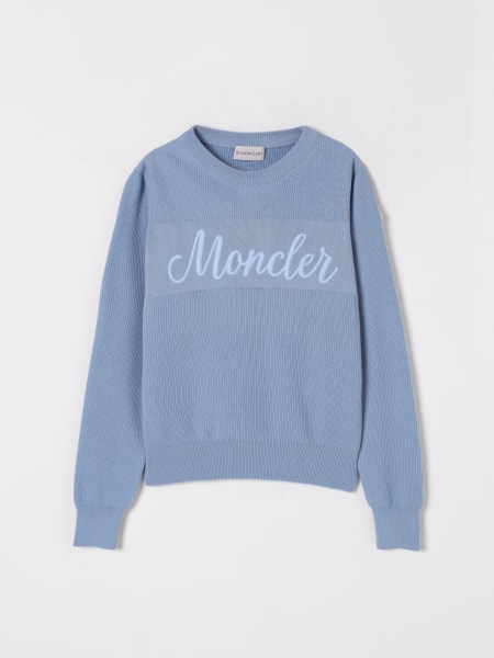 Moncler: Maglia a girocollo in cotone con logo Moncler