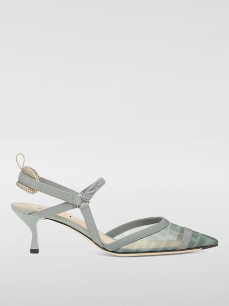 Slingback Colibri Fendi in nylon e pelle >