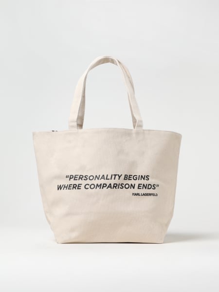 Karl Lagerfeld: Borsa Karl Lagerfeld reversibile in canvas di cotone riciclato con stampa