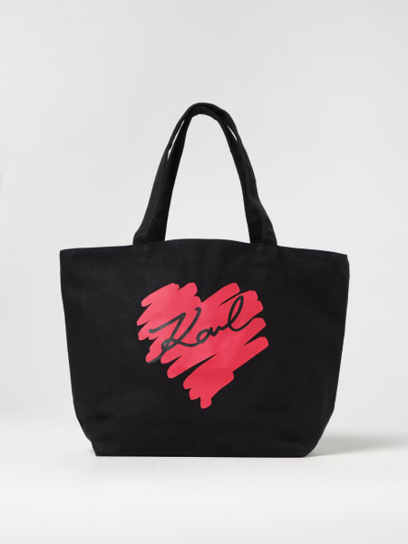 Karl Lagerfeld: Borsa Heart Karl Lagerfeld reversibile in canvas di cotone riciclato