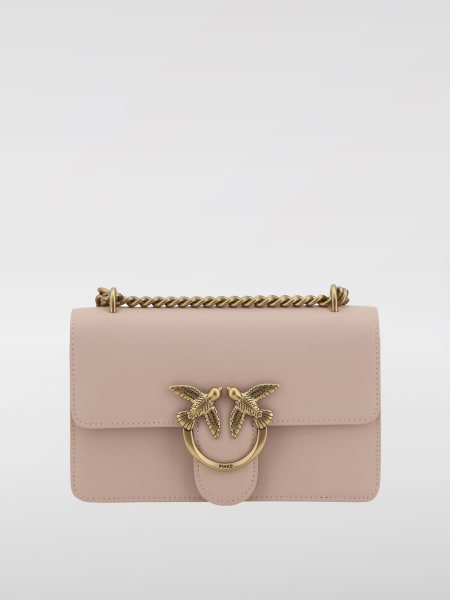Pinko: Pinko Love One Mini leather crossbody bag