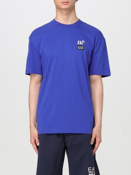 Ea7: T-shirt in cotone con stampa grafica Ea7