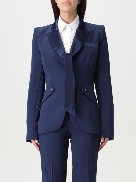 アウターその他 ELISABETTA FRANCHI Woman Blazer Blue GI153 DC8 Jacket Oltremare Elisabetta Franchi - Le Follie Shop
