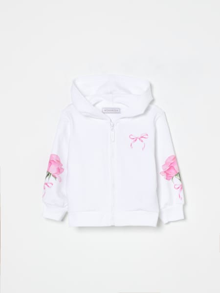 Felpa con cappuccio in cotone Monnalisa