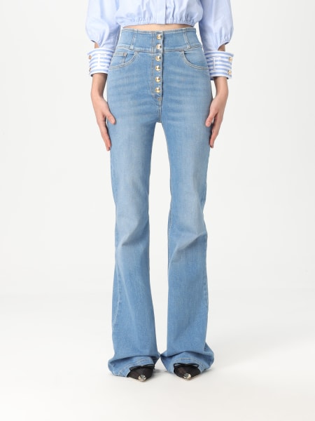 デニム・ジーパン ELISABETTA FRANCHI Woman Jeans Gnawed Blue PJ86I 192 ELISABETTA FRANCHI: Jeans woman - Gnawed Blue | Elisabetta