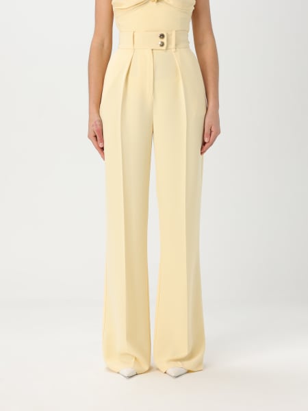 パンツ ELISABETTA FRANCHI Woman Pants Mustard PA095 DC6 Elisabetta Franchi dart-detailing Trousers | Brown | FARFETCH