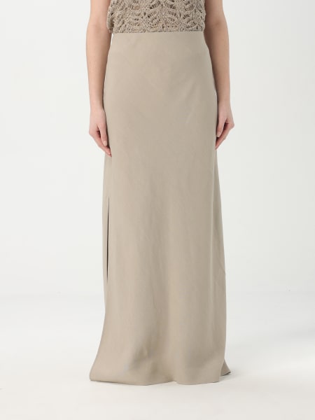 スカート BRUNELLO CUCINELLI Woman Skirt Beige MH126G3396 C3095 Brunello Cucinelli Slit Skirt - Beige - Women | MH126G3396C3095