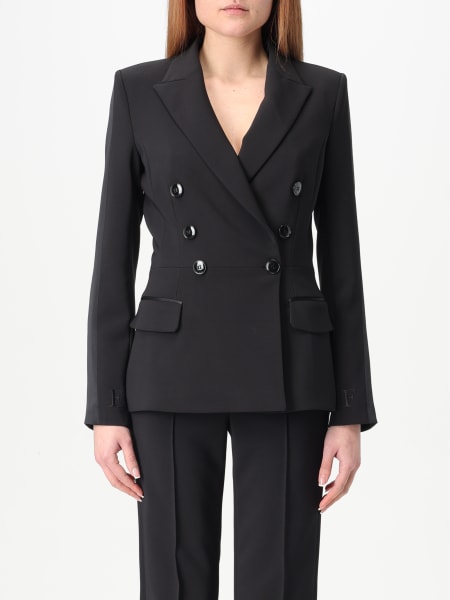 アウターその他 ELISABETTA FRANCHI Woman Blazer Black GI067 110 Single-breasted jacket Elisabetta Franchi black