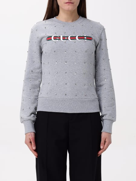 Gucci: Felpa a girocollo Web Gucci con cristalli all-over