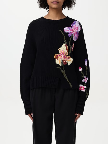 Twinset: Maglia in cotone con fiori Twinset
