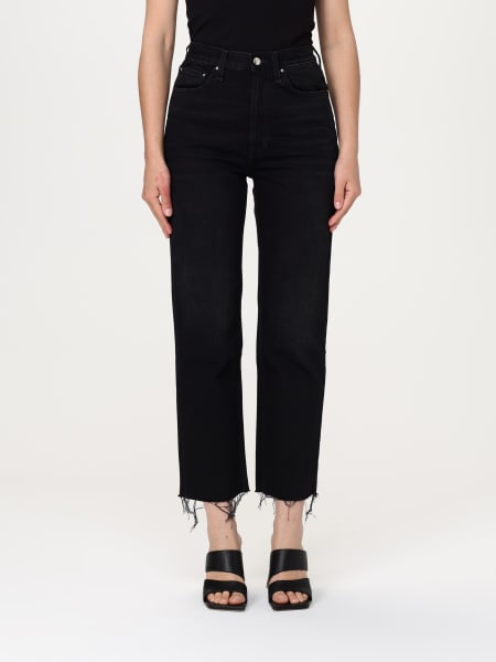 デニム・ジーパン TOTEME Woman Jeans Black 241WRB2545FB0046 068 Black high-rise straight-leg jeans - women - TOTEME