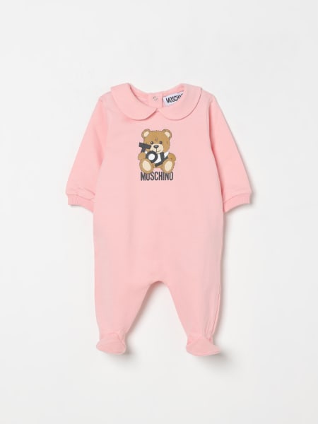 Moschino: Tuta in cotone con stampa Teddy Moschino