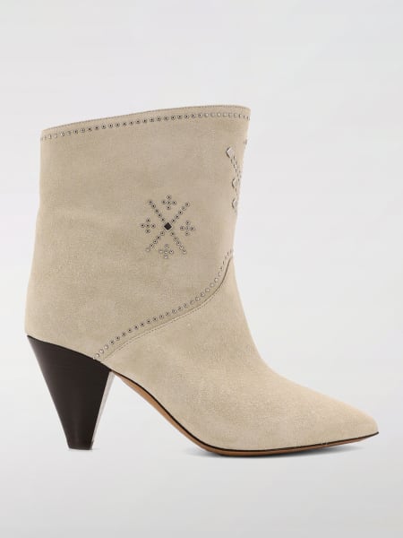 Stivaletto Loline Isabel Marant in camoscio con borchie applicate >
