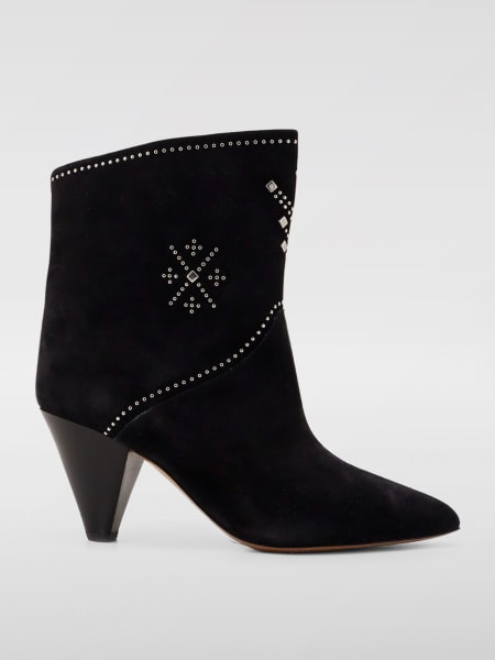 Stivaletto Loline Isabel Marant in camoscio con borchie applicate >
