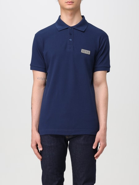 VERSACE JEAN CULTUREネイビー ポロシャツ メダリオンジッパー VERSACE JEAN CULTUREネイビー ポロシャツ メダリオンジッパー