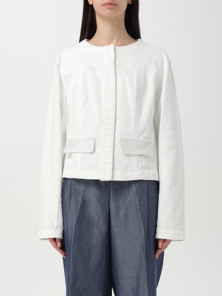 ジャケット LIU JO Woman Jacket Sky Blue UA5136D4448 10701 Denim jacket with rhinestones colour blue denim | Liu Jo