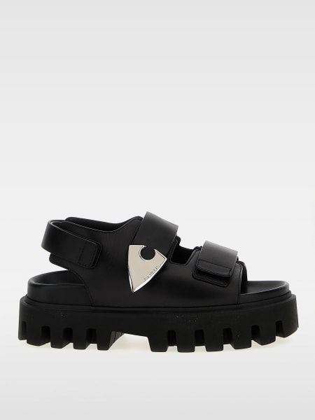 MCQUEEN: Flat sandals woman - Black | McQueen flat sandals