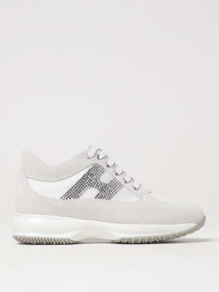 Hogan: Sneakers Interactive Hogan in camoscio e mesh con logo di strass